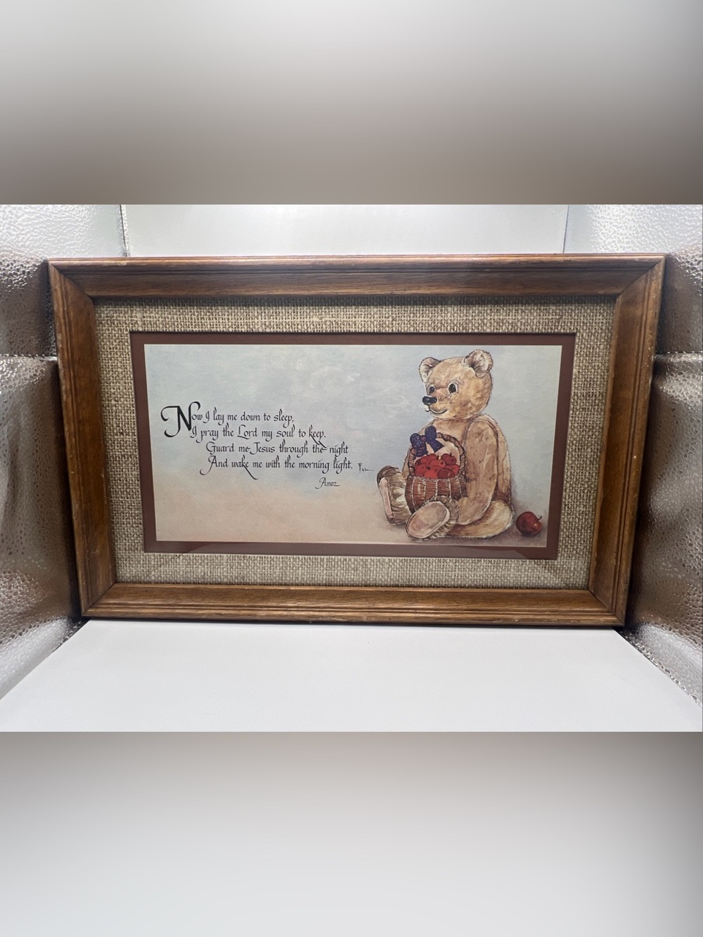 Home Interiors Tan Teddy Bear Prayer Wall Art
